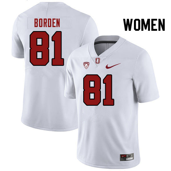 Women #81 Ahmari Borden Stanford Cardinal College Football Jerseys Stitched Sale-White